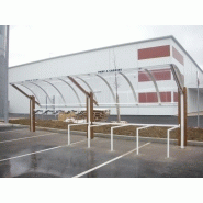 Abri vélo ouvert Clairbois - structure en bois et acier - toiture en plexiglas - 9 vélos - 4 mètres_1