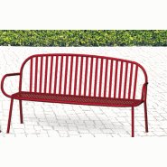 Banc Eden 3 Places - Tube Acier - Livré Monté - Design Perforé et Confortable