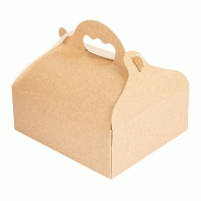 Boite pâtissière à poignée The Pack carton nano micro 16x18x7cm naturel -par 200