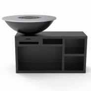 Brasero Ø100cm finition noire avec socle XL - noir acier AHL-BG3