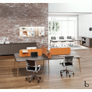 Bureau bench 4 personnes Blade - Alea - Non, 320, Cacao_1