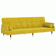 Canapé-lit avec coussins jaune velours Modèle Aero Essence Élite - Matériau naturel 351862