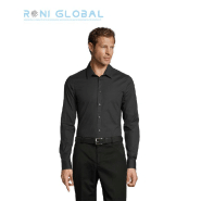 Chemise homme stretch manches longues - Coton/élasthanne - BLAKE SOL'S - Coupe slim - Ref: sol-01426_0