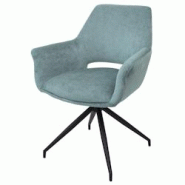 Décoshop26 - Chaise de salle à manger rembourrée avec accoudoirs assise rotatif en tissu gris-bleu structure trépied 04_0006351 - bleu 3000261724094 Décoshop26 - Chaise de salle à manger rembourrée avec accoudoirs assise rotatif en tissu gris-bleu structure trépied 04_0006351 - bleu 3000261724094