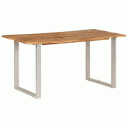Décoshop26 - Table de salle à manger design industriel moderne 154 x 80 x 76 cm bois d'acacia et acier DEC036610 - acier 3000261307662