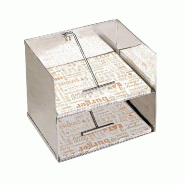 Distributeur feuilles 2 étages 37x30x29cm inox