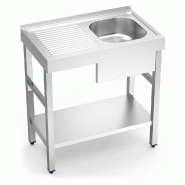 FRICOSMOS Evier à encastrer avec étagère.1C,EI 800x500x850 mm. Dimensions cuve 340x370x150 mm. - inox 050818OST