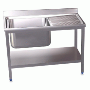 FRICOSMOS Évier avec support, étagère, cuve gauche et égouttoir - inox FRSC01I