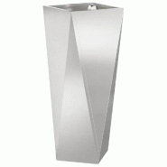 Helloshop26 - Jardinière moderne pour extérieur 30 x 30 x 75 cm résistante au intempéries texture épurée en acier inoxydable argent 02_0053014 -