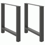 Helloshop26 - Lot de 2 pieds de table à manger carrés 70 x 72 cm avec niveleurs réglables style moderne en acier anthracite 02_0057550 - acier 3000
