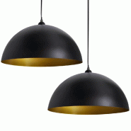 Helloshop26 - Lot de 2 plafonniers semi-sphériques design moderne réglable 35 x 17 cm en métal noir 02_0046242 - noir métal 3000234122292
