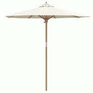 Helloshop26 - Parasol de jardin rond 270 x 260 cm léger et résistant aux intempéries style minimaliste en bambou blanc crème 02_0058242 - blanc 30