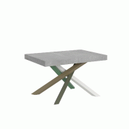 Itamoby Table Extensible 140/400X90 Cm Volantis Pieds Béton Multicolores 4/A - gris VE140TAV4A400-CM