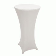 Mendler Set table haute + housse de table haute HWC-J30, Housse de table de bistrot, pliable, hauteur réglable Ø 60cm ~ Housse crème-beige - beige