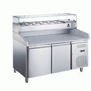 Meuble à pizza réfrigéré avec vitrine 2 portes 390 litres rehaussé Évaporateur traité AFI collin-lucy