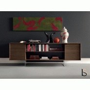 Meuble de service en bois - Martex - Blanc pastel, Noyer