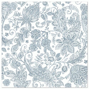 PAPSTAR 50 serviettes "ROYAL Collection" 1/4-plié 40 cm x 40 cm bleu "Paisley" - bleu papier 88746