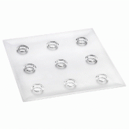 Plateau de service Odyssée pour 9 flûtes PS 28,5x28,5cm transparent - par 25