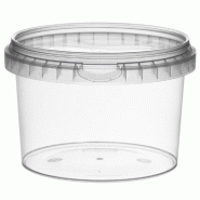 Pot rond transparent avec couvercle inviolable 565cc D11,8x8cm - par 264