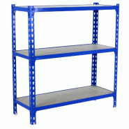 SimonRack Étagère Rangement 1000x1100x500 mm, 3 niveaux, plateaux en bois, charge 200 kg par niveau, Bleu - Maderclick - métal 8425437086236