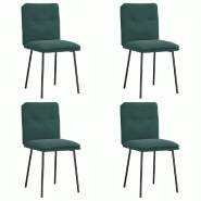 VidaXL Chaises à manger lot de 4 Vert foncé Velours Modèle Helvina - 3315411