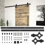 Vidaxl kit de quincaillerie de porte coulissante skien 183 cm noir 145260