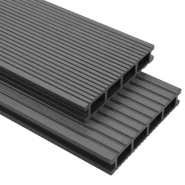 Vidaxl panneaux de terrasse wpc avec accessoires 15 m² 4 m gris 274827