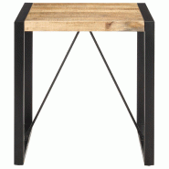 VidaXL Table à manger 70x70x75 cm Bois de manguier massif brut Modèle Polaris Signature - 321596