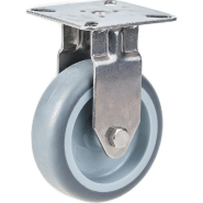 75mm 3" roulette en acier inoxydable caoutchouc gris, fixe, 60kg 75mm 3" roulette en acier inoxydable caoutchouc gris, fixe, 60kg