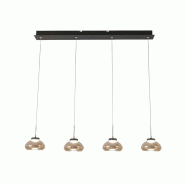 Arabella - Suspension Fabas Luce 4 lumières - LED 32W - Design moderne ambré - orange 8019282510574 Arabella - Suspension Fabas Luce 4 lumières - LED 32W - Design moderne ambré - orange 8019282510574