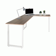 Bureau WORKSPACE BASIC I 165 x 120 cm Noyer/Blanc hjh OFFICE - marron multi-matériau 830084