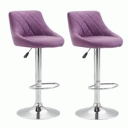 Décoshop26 - 2x Tabourets de bar en synthétique violet pivotant avec repose-pieds TDB10082 - 3000418097996 Décoshop26 - 2x Tabourets de bar en synthétique violet pivotant avec repose-pieds TDB10082 - 3000418097996