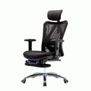 Décoshop26 - Fauteuil de bureau ergonomique support lombaire réglable repose-pieds mécanisme multifonction en maille noir 04_0010468 - noir 3000268