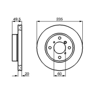 Disque de frein Bosch 0986478450 - ventilé de l'intérieur - boîte de 2 disques - 4 trous Disque de frein Bosch 0986478450 - ventilé de l'intérieur - boîte de 2 disques - 4 trous