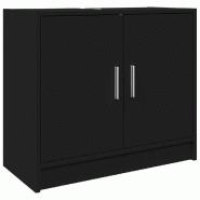 Helloshop26 - Armoire d'évier moderne avec grand espace de rangement 63 x 29 x 55 cm en bois d'ingénierie noir 02_0049521 - noir Bois massif 3000235