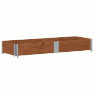 Helloshop26 - Jardinière bac lit surélevé plantes fleurs terrasse jardin 150 x 50 cm bois massif de pin marron 02_0037436 - marron métal 3000217815579