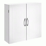 Helloshop26 - Meuble de salle de bain placard mural armoire rangement mur 2 portes avec 2 étagères réglables 60 x 18 x 60 cm style 12_0006494 - 300