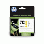HP 712 Pack jaune 3 Cartouches d'encre ORIGINALE - 3ED79A - 3ED79A HP 712 Pack jaune 3 Cartouches d'encre ORIGINALE - 3ED79A - 3ED79A