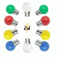 Illupro Lot de 10 ampoules pour guirlande guinguette B22 2W Multicolores - multicolore 3760430850060 Illupro Lot de 10 ampoules pour guirlande guinguette B22 2W Multicolores - multicolore 3760430850060