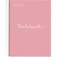 MIQUELRIUS Lot de 5 Cahier Emotions A4, 240p./120 feuilles 90 g/m², reliure intégrale, couverture carton rose, ligné - 8422593485651