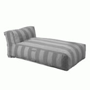 Oviala Business Méridienne rayé pour salon de jardin modulable gris anthracite - gris polyester 114271