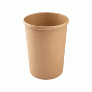 Pot à Soupe Kraft NOVABOWL 750ml / 75CL - Carton FSC 330g + 18g PE Étanche - Lot de 500 - beige en carton BGT765