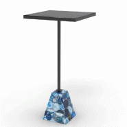 Présentoir Minea Blue pied en agate 25x25x50 cm