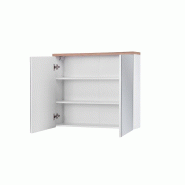 STELLAMEUBLES Armoire miroir 80 cm 2 portes – Blanc – BALI WHITE - 5907611647530