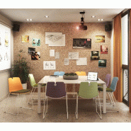 Table de réunion en verre Star - Mobel Linea - Anthracite, Blanc_0