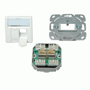 TELEGÄRTNER Embase double AMJ45/50, Cat.6A (Classe EA) blanc pur, (A+B+C)_0