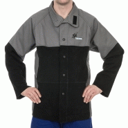 Veste de soudeur coton ignifugé 520g avec renforts en cuir croûte de vache - pcvtc10 - weldas