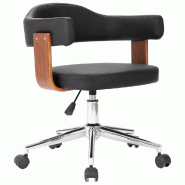 VidaXL Chaise pivotante à manger Noir Bois courbé et similicuir Modèle Weloria - 287415