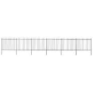 Vidaxl clôture de jardin avec dessus en lance acier 10,2 x 1,5 m noir 277634
