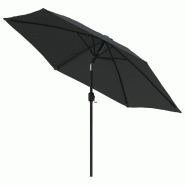 VidaXL Parasol d'extérieur avec poteau en métal 300 cm Anthracite Modèle Aurora Plus - noir 44499